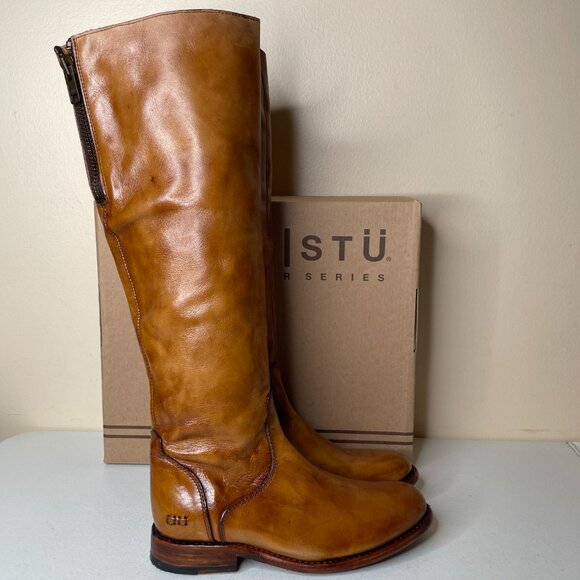 BED STU Tess Tan Distressed Leather Tall Riding Boots BEDSTU Size 8 - Picture 5 of 16